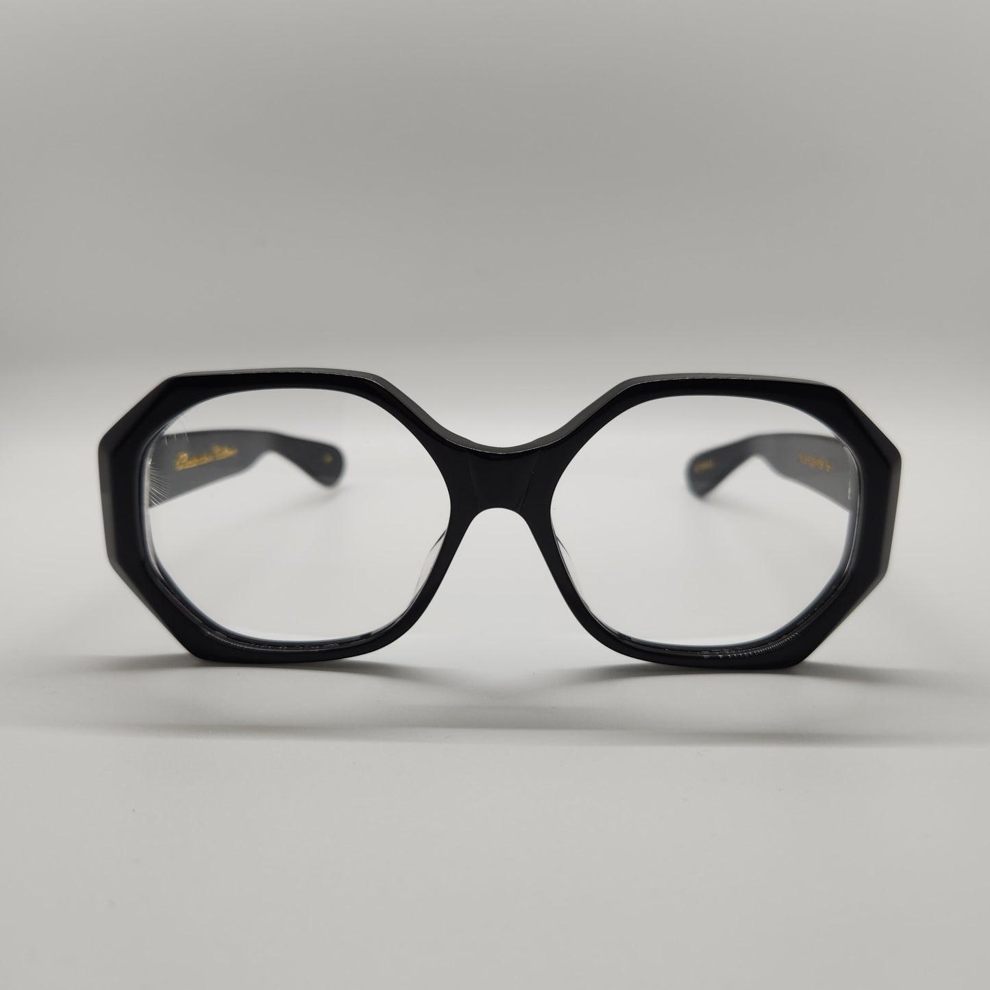 oversized black geometric shape frames