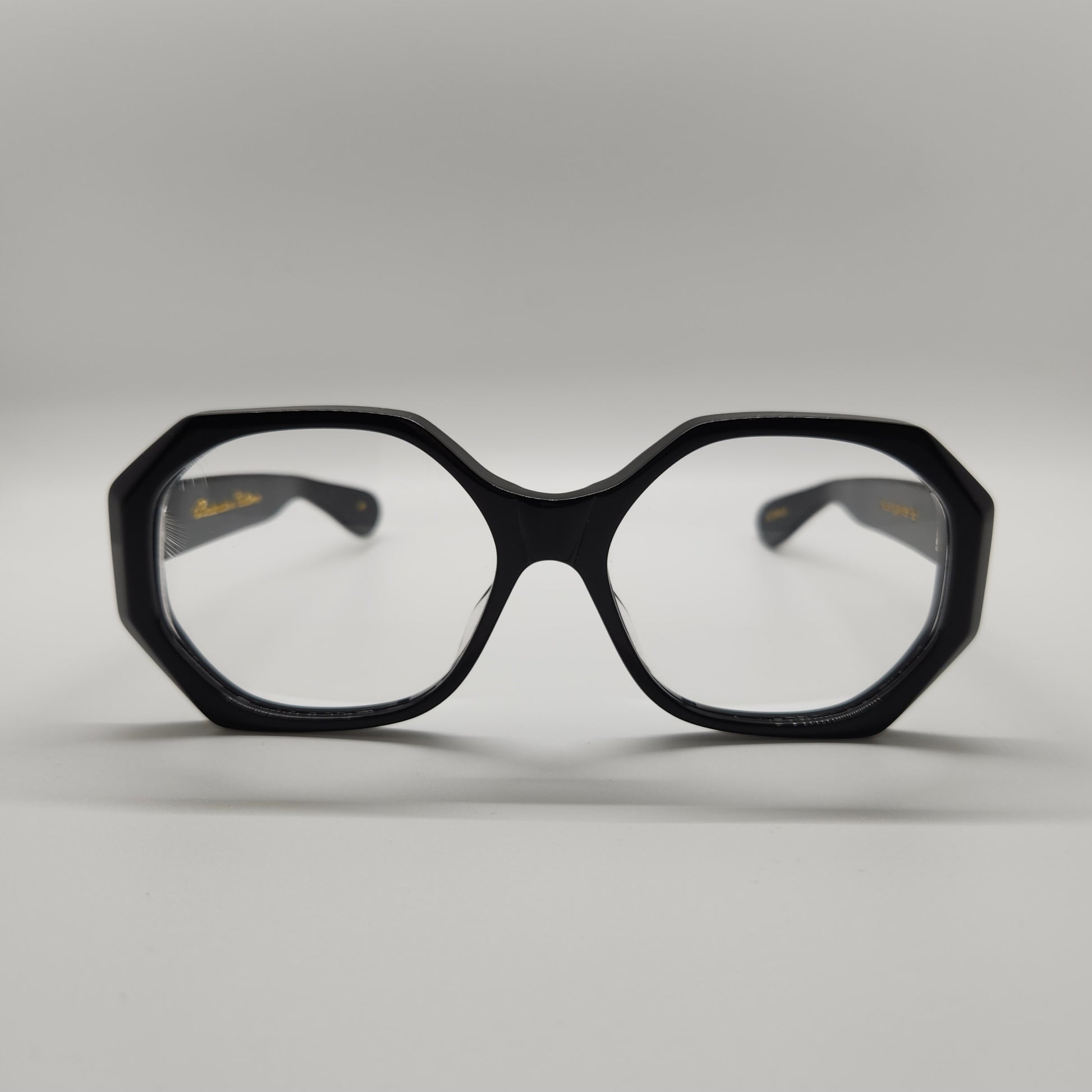 oversized black geometric shape frames
