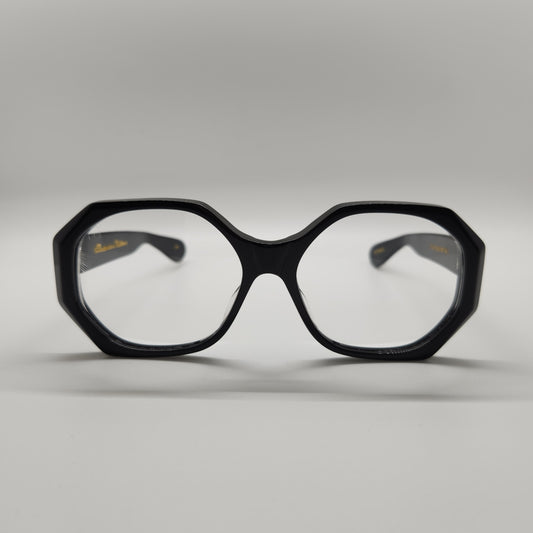 oversized black geometric shape frames