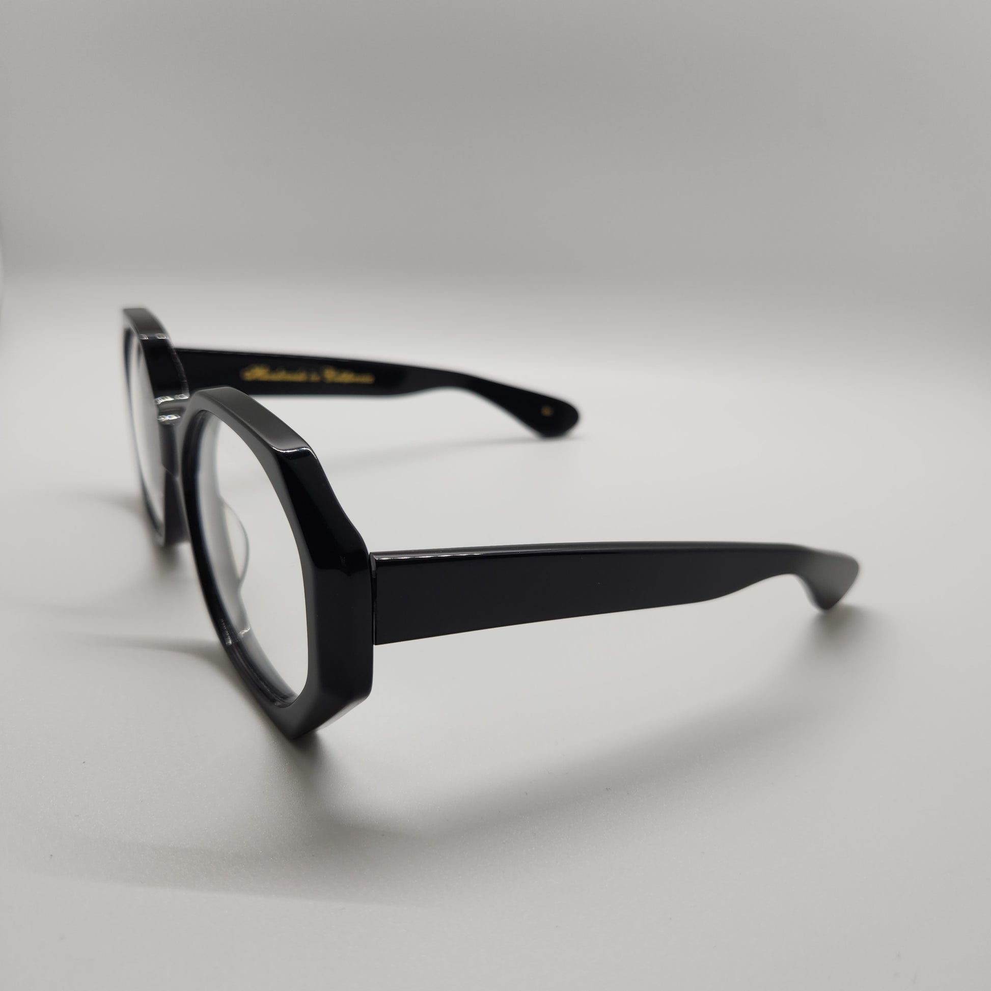 oversized black geometric shape frames